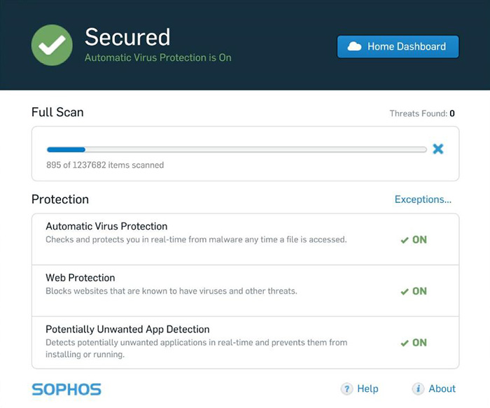 Sophos Home免費家用版防毒軟體